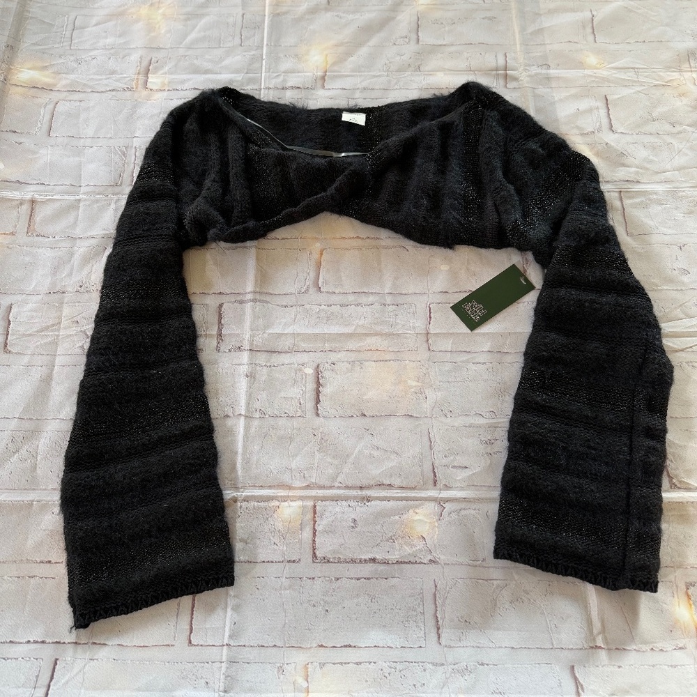 Wild Fable Black Fuzzy Knit Shrug- Size XL NWT